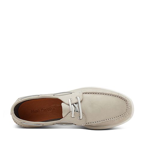 Hush Puppies/暇步士春季牛皮革磨砂舒适帆船型男休闲鞋K2D01AM7