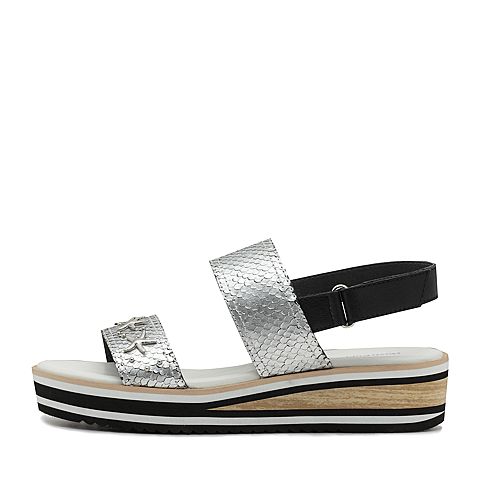 Hush Puppies/暇步士夏季专柜同款时尚海星铆钉坡跟女凉鞋Z1G02BL7