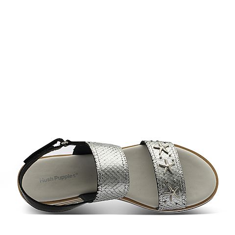 Hush Puppies/暇步士夏季专柜同款时尚海星铆钉坡跟女凉鞋Z1G02BL7