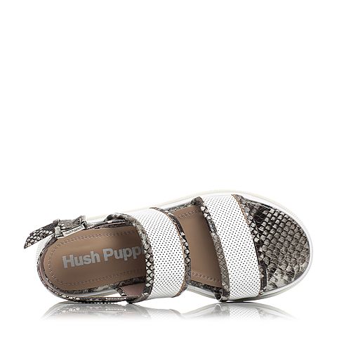 Hush Puppies/暇步士夏季专柜同款白色牛皮革女凉鞋HIV10BL7