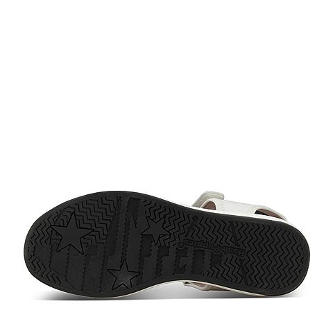 Hush Puppies/暇步士夏季专柜同款黑色人造革/羊皮编织镂空纯色坡跟女中空凉鞋HLM01BK7