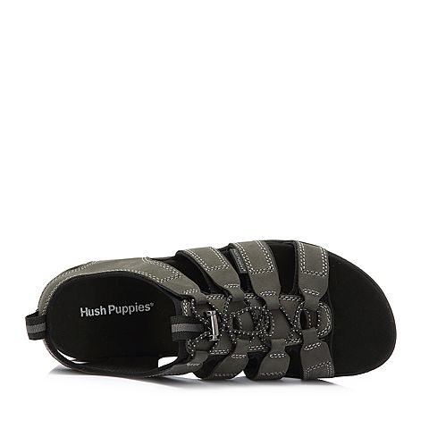 Hush Puppies/暇步士2018夏季新款专柜同款深灰色男士凉鞋H6I07BL8