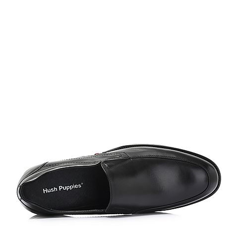 Hush Puppies/暇步士2018秋季新款专柜同款黑色牛皮革商务男皮鞋B1Q01CM8