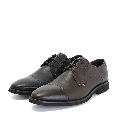 Hush Puppies/暇步士2018秋季新款专柜同款黑色牛皮革商务男皮鞋正装鞋T1A05CM8