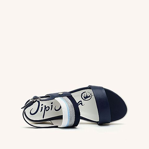 Jipi Japa2019夏季新款时尚厚底拼色搭扣女凉鞋9NF20BL9