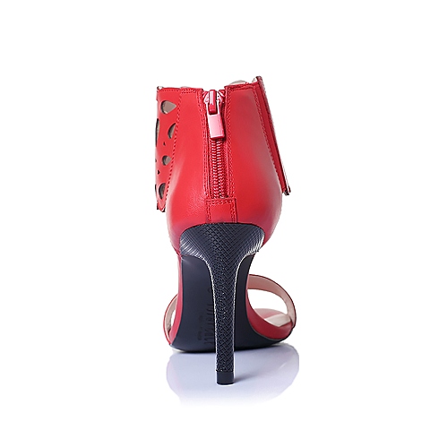 Joy&Peace/真美诗夏季专柜同款红色油皮羊皮女凉鞋ZE525BL6