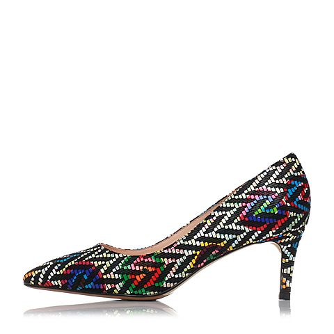 Joy&Peace真美诗春季专柜同款白/黑/绯红色羊皮细跟女单鞋5D712AQ7