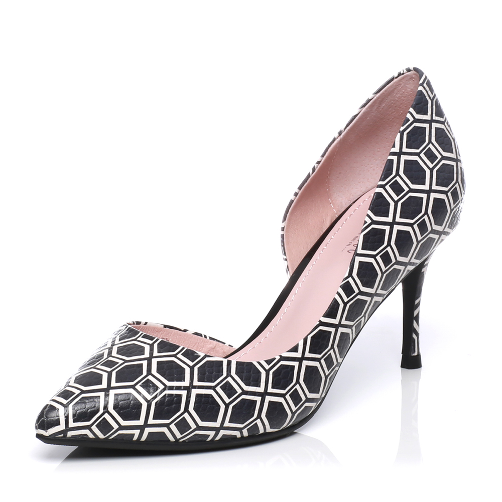 JoyPeace真美诗春季专柜同款黑色牛皮女单鞋71311AQ7