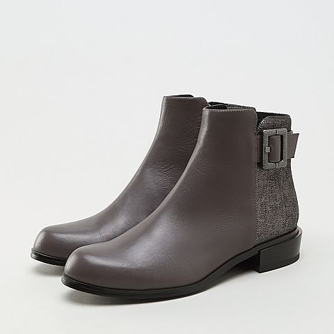 Joy&Peace/真美诗冬季时尚英伦骑士靴牛皮女式短靴ZM228DD8