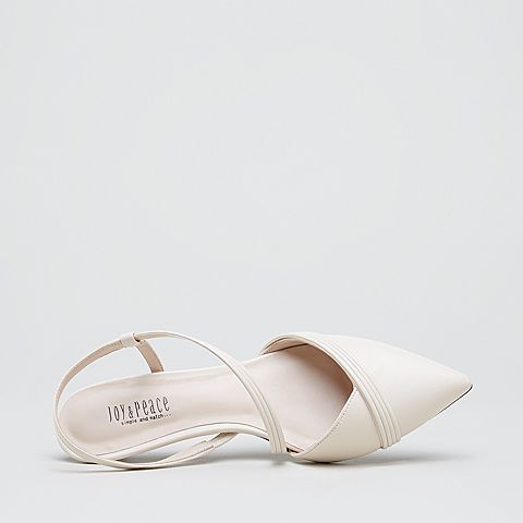 Joy&Peace/真美诗春新款羊皮革尖头猫跟浅口女凉鞋YPQ55AH9