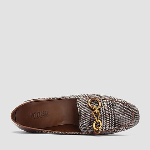 Joy&Peace/真美诗春季新款千鸟格布面平底深口女单鞋ZB211AM9