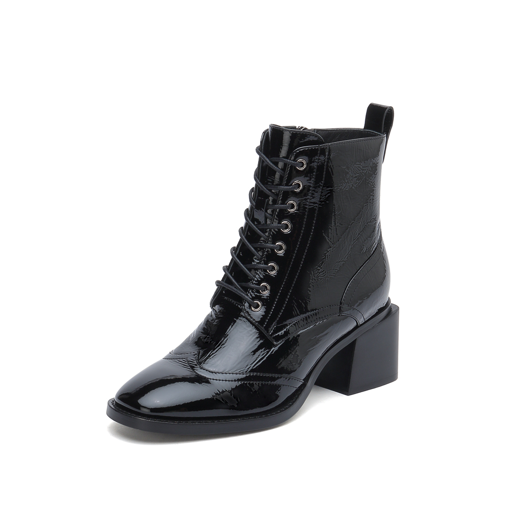 JoyPeace/真美诗冬季新款商场同款高跟马丁靴女靴1-571DD0