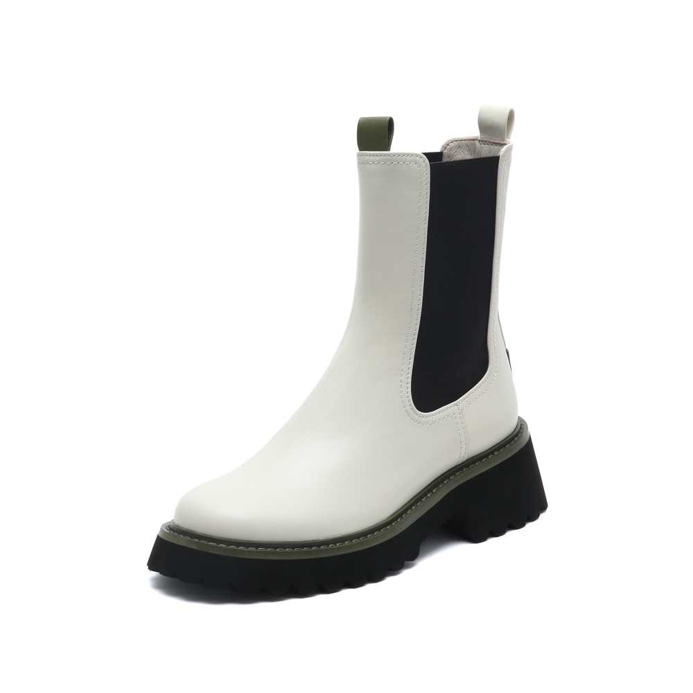 JoyPeace/真美诗2022冬季新款商场同款英伦粗跟切尔西靴YQB47DZ2