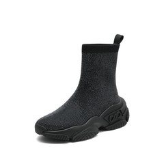 JoyPeace/真美诗2022冬季新款商场同款烫钻厚底袜靴D7768DD2