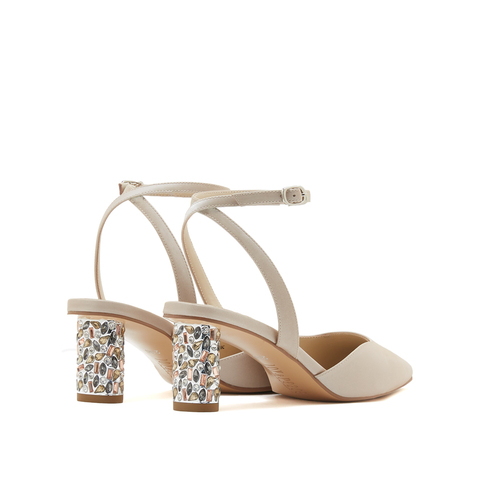 真美诗2023春季新款商场同款尖头粗跟后空凉鞋YRW42AH3