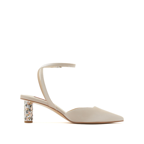 真美诗2023春季新款商场同款尖头粗跟后空凉鞋YRW42AH3