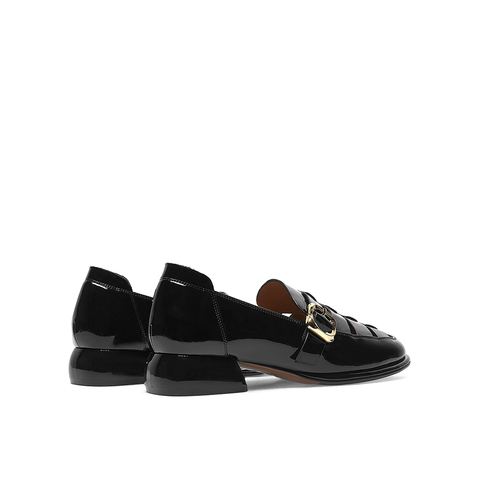 真美诗2023春季新款商场同款复古粗跟乐福鞋61803AA3