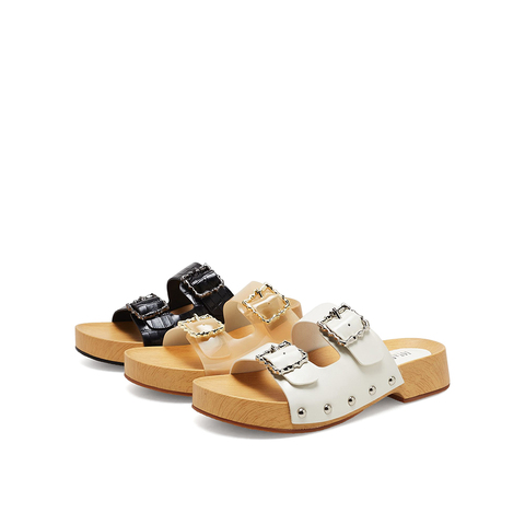 真美诗2023夏季新款商场同款简约圆头沙滩休闲拖鞋J6022BT3