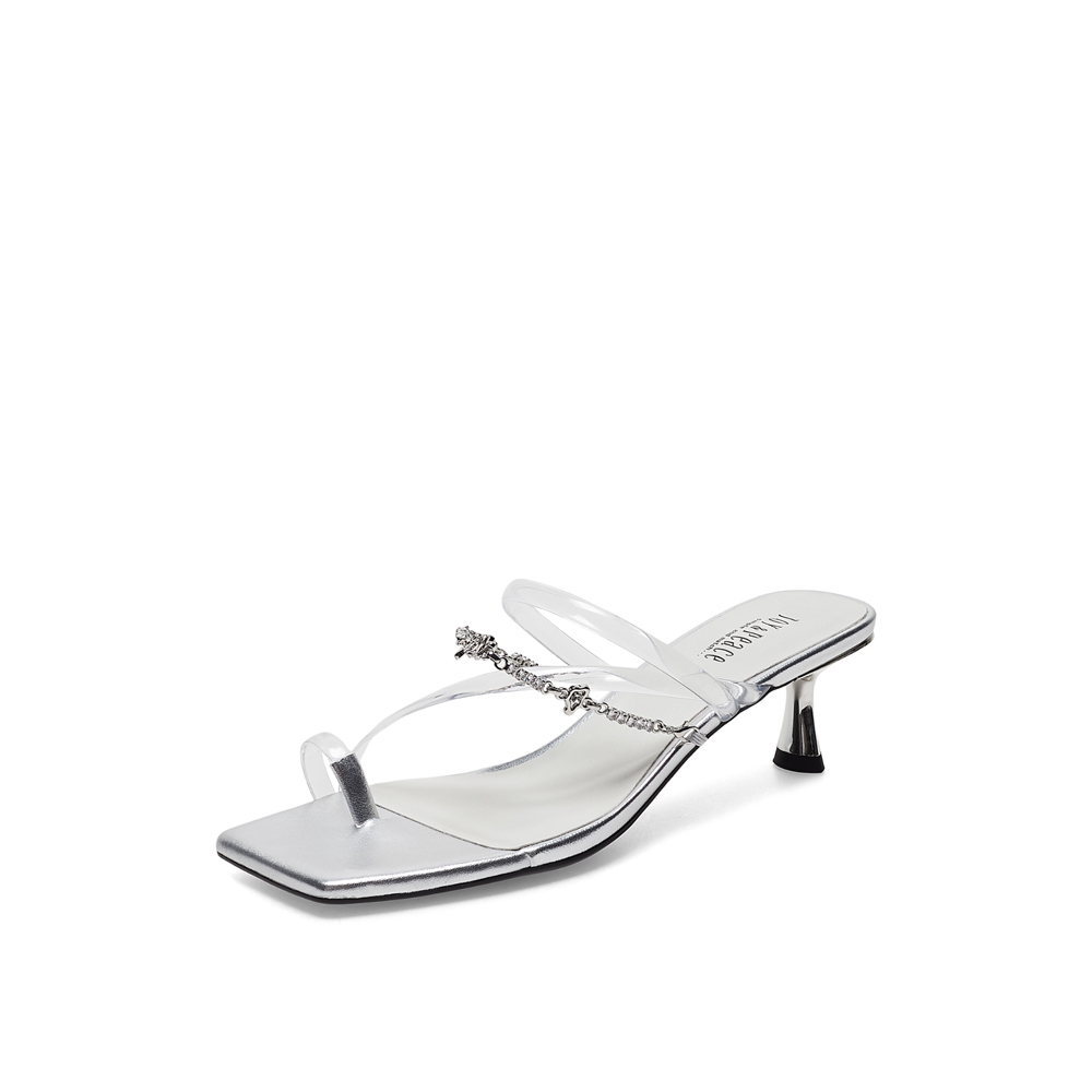 真美诗2023夏季新款商场同款透明条带胶条时装凉鞋YRB19BT3