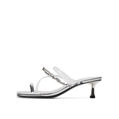 真美诗2023夏季新款商场同款透明条带胶条时装凉鞋YRB19BT3