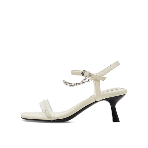 真美诗2023夏季新款商场同款链条细带高跟凉鞋YVI11BY3