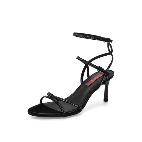 真美诗2023夏季新款商场同款细带高跟时装凉鞋ZI229BL3