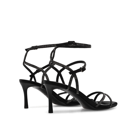 真美诗2023夏季新款商场同款细带高跟时装凉鞋ZI229BL3