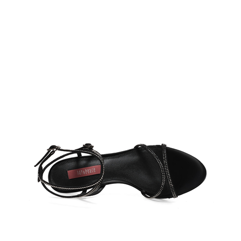 真美诗2023夏季新款商场同款细带高跟时装凉鞋ZI229BL3