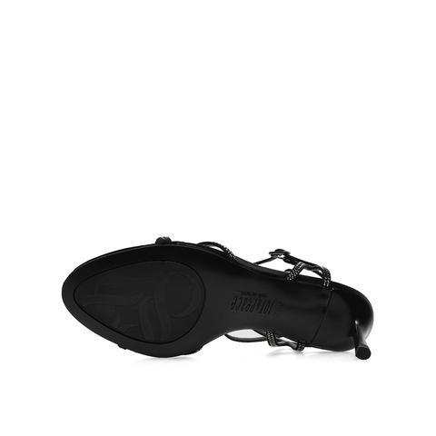 真美诗2023夏季新款商场同款细带高跟时装凉鞋ZI229BL3