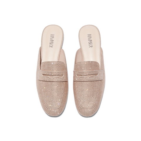 真美诗2023秋季新款商场同款烫钻休闲圆头低跟穆勒拖ZB269CH3