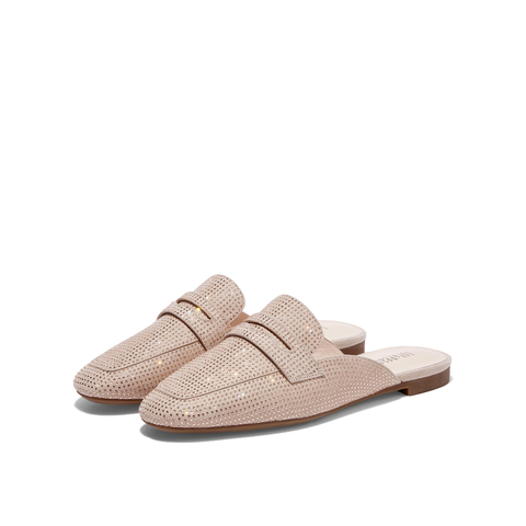 真美诗2023秋季新款商场同款烫钻休闲圆头低跟穆勒拖ZB269CH3