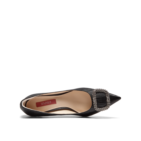 真美诗2023秋季新款商场同款优雅钻扣尖头细高跟浅口单鞋YUH11CQ3