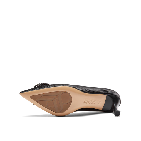 真美诗2023秋季新款商场同款优雅钻扣尖头细高跟浅口单鞋YUH11CQ3