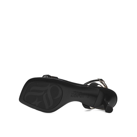 真美诗2023夏季新款商场同款时尚优雅一字带凉鞋YVI12BL3