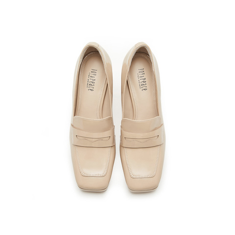 真美诗2023秋季新款商场同款高跟通勤乐福鞋YWB01CA3