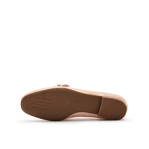 真美诗2024年春季新款鸢尾花串珠装饰一脚蹬乐福鞋YOK56AA4