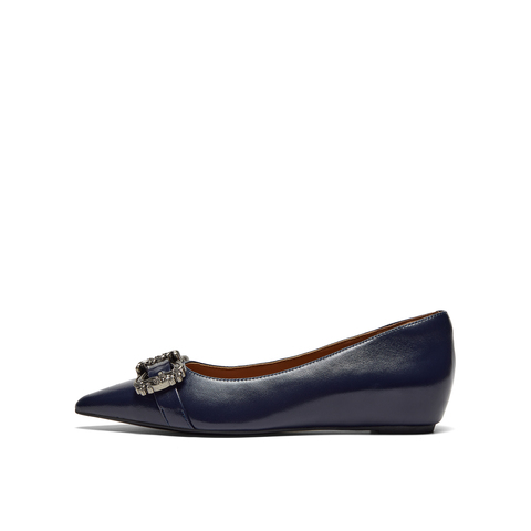 真美诗2024秋季新款鞋复古典雅羊皮细腻舒适气质单鞋女YYW04CQ4