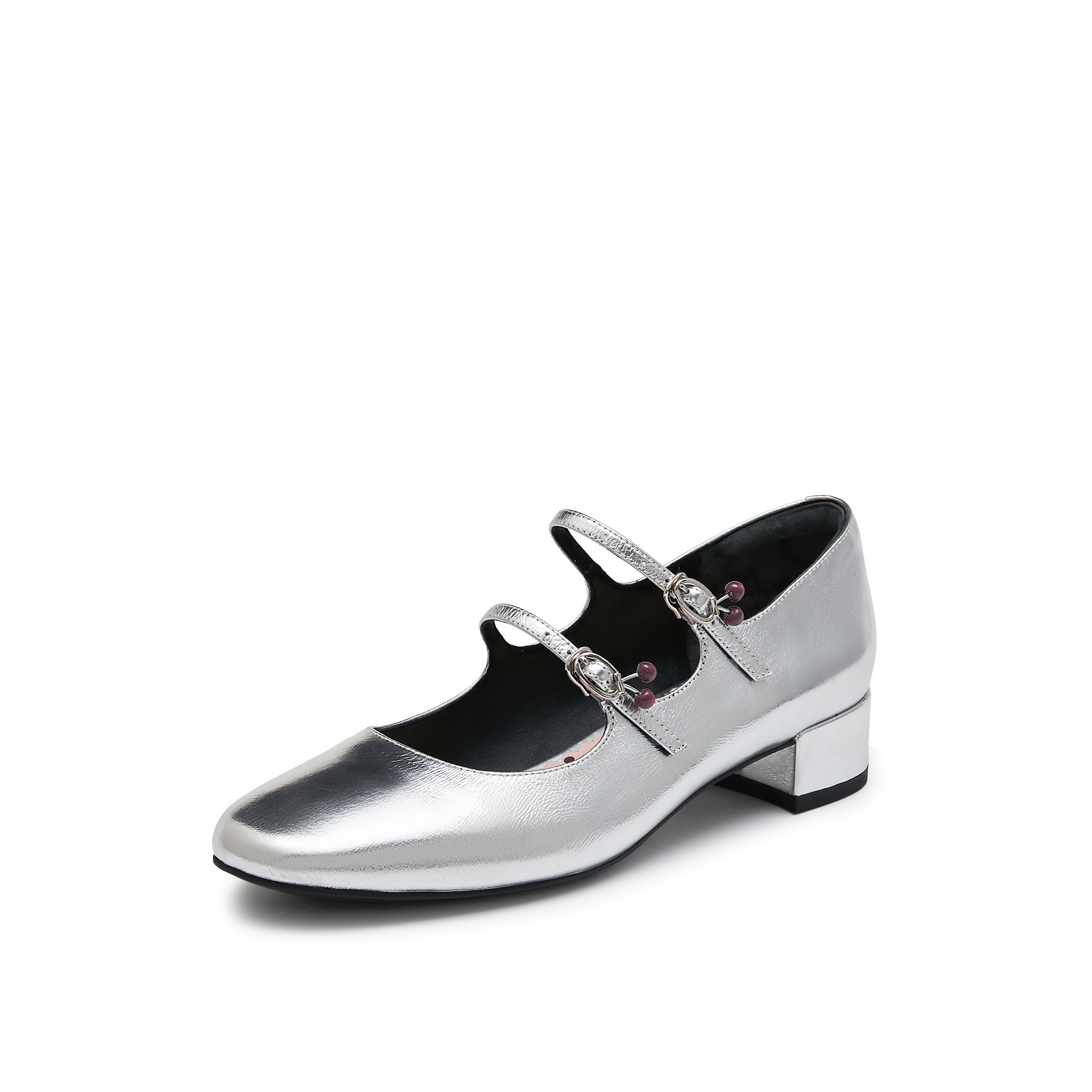 真美诗2024秋季新款樱桃饰扣甜心玛丽珍鞋女YZJ01CQ4