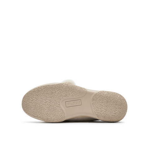 真美诗2024秋季新款毛绒蝴蝶结厚底一脚蹬包头拖23228CH4