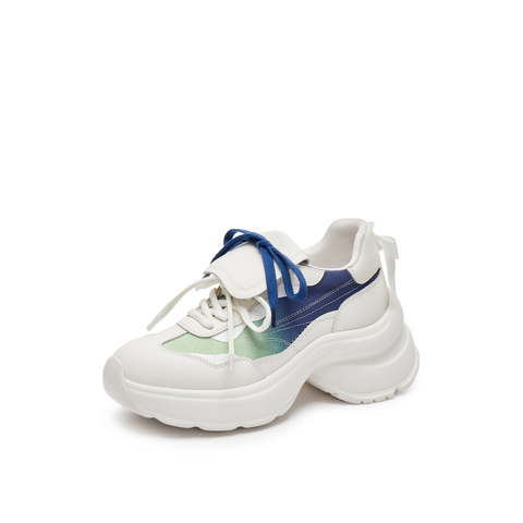 真美诗2025春季新款舒适时髦翻盖厚底老爹鞋女24525AM5