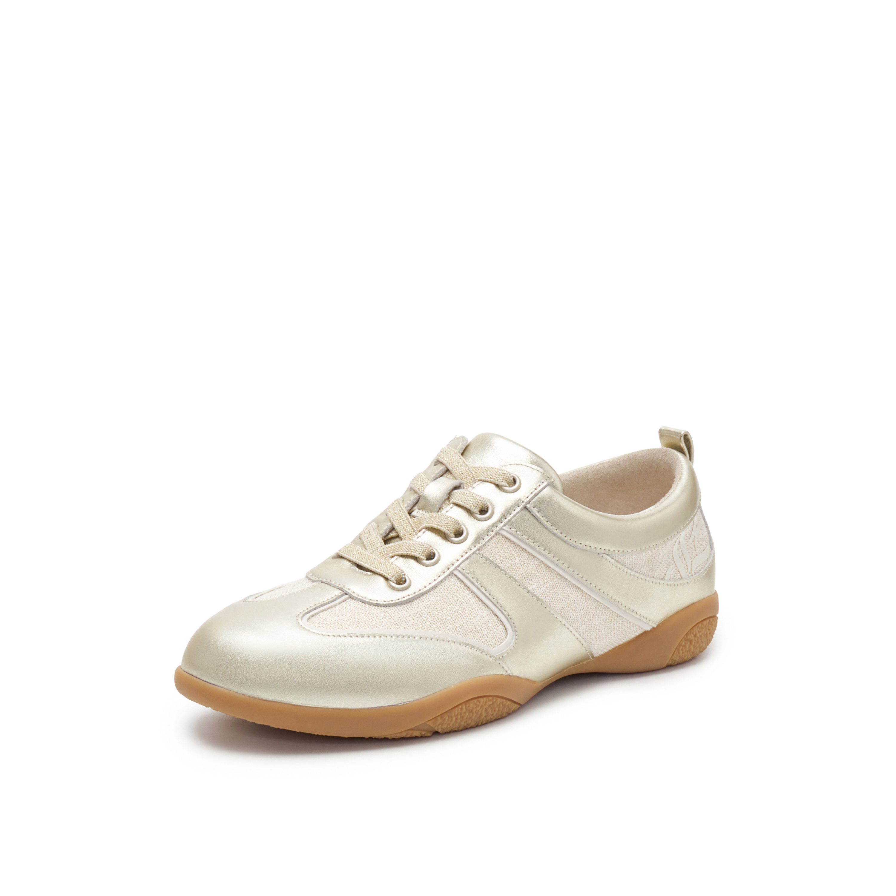 真美诗2025春季新款老钱风拼接舒适低跟德训鞋女YEC06AM5