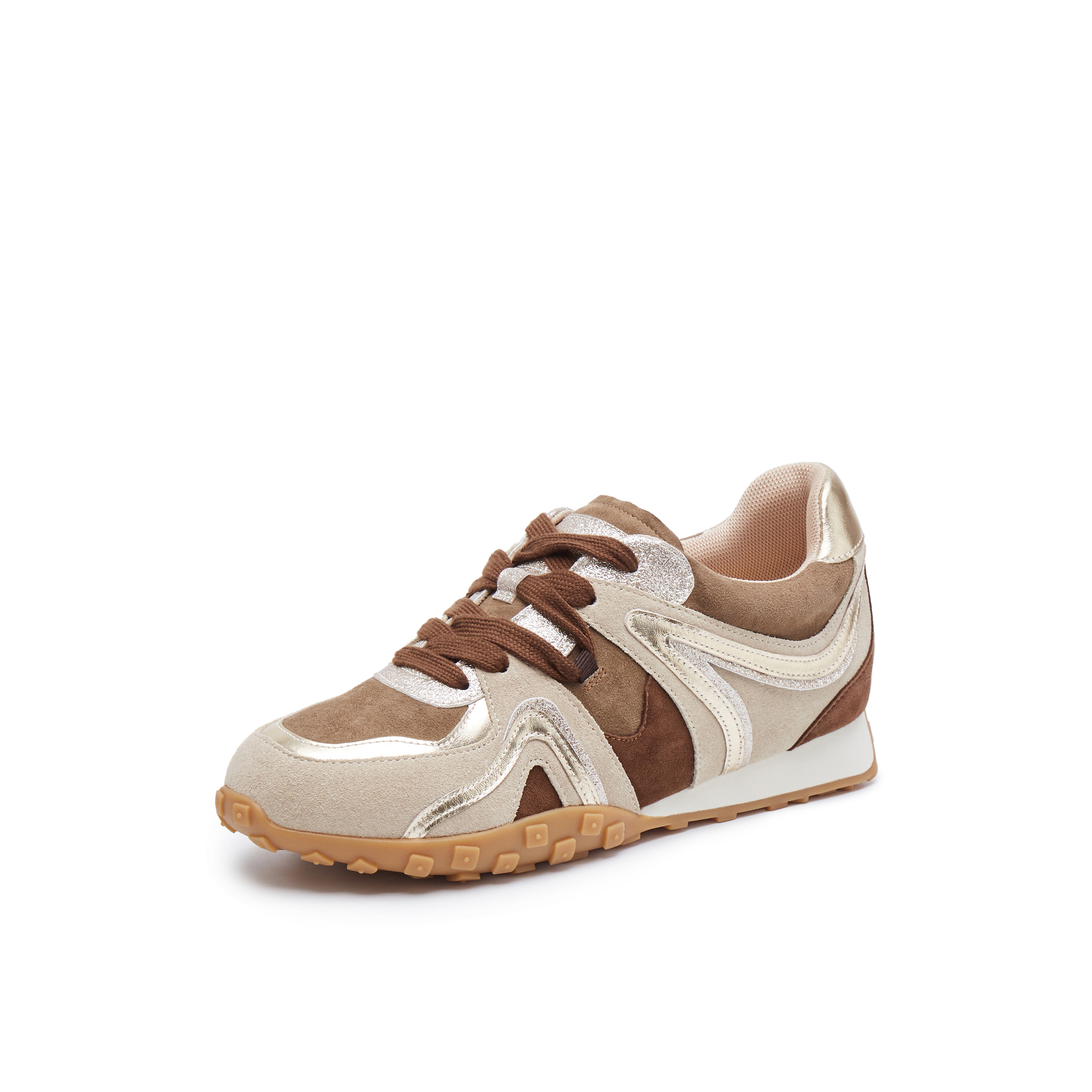 真美诗2025春季新款休闲时尚拼接舒适经典德训鞋女YVN27AM5