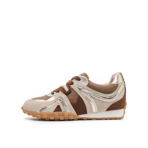 真美诗2025春季新款休闲时尚拼接舒适经典德训鞋女YVN27AM5