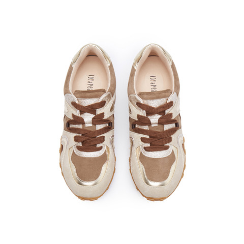 真美诗2025春季新款休闲时尚拼接舒适经典德训鞋女YVN27AM5