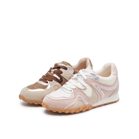 真美诗2025春季新款休闲时尚拼接舒适经典德训鞋女YVN27AM5