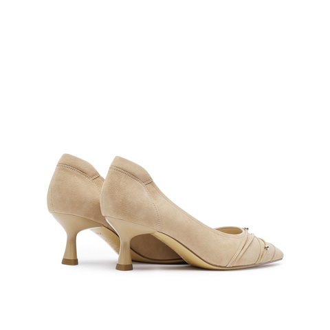 真美诗2025春季新款舒适羊绒优雅气质高跟鞋女YUW44AQ5