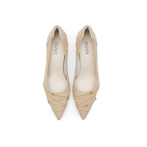 真美诗2025春季新款舒适羊绒优雅气质高跟鞋女YUW44AQ5