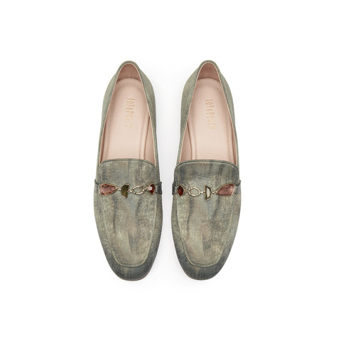 真美诗2025春季新款链条经典低跟乐福鞋女YOK71AA5