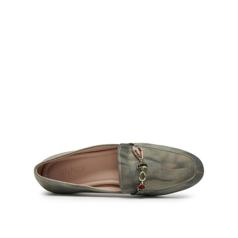 真美诗2025春季新款链条经典低跟乐福鞋女YOK71AA5