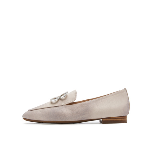 真美诗2025春季新款原创钻扣舒适矮跟乐福鞋女YOK76AA5